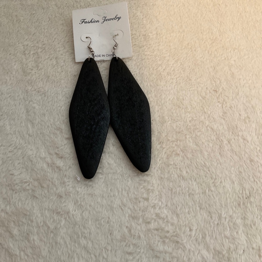 Fashion Jewelry Black Geometric Drop Earrings
